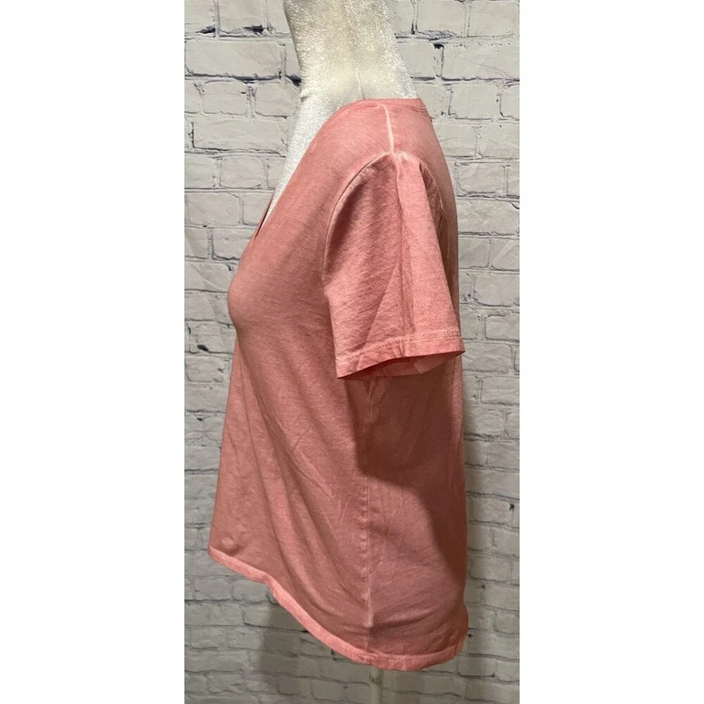 Michael Kors Women's V-Neck Pink Cotton T Shirt - Size Small